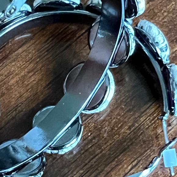 Marlyn Schiff Black & White Snake Print Hoop Earrings - Picture 3 of 6